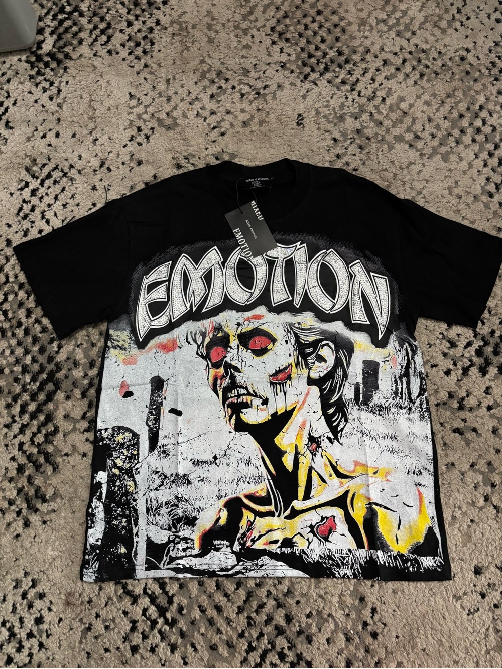 Emotion Graphic Black Short-Sleeve Crewneck Tee